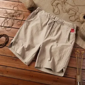 Summer New Loose Men's Casual Shorts Men Hip Hop Short Pants Cotton Linen Breathable Drawstring Shorts Plus Size Male Shorts Bangladesh (New)